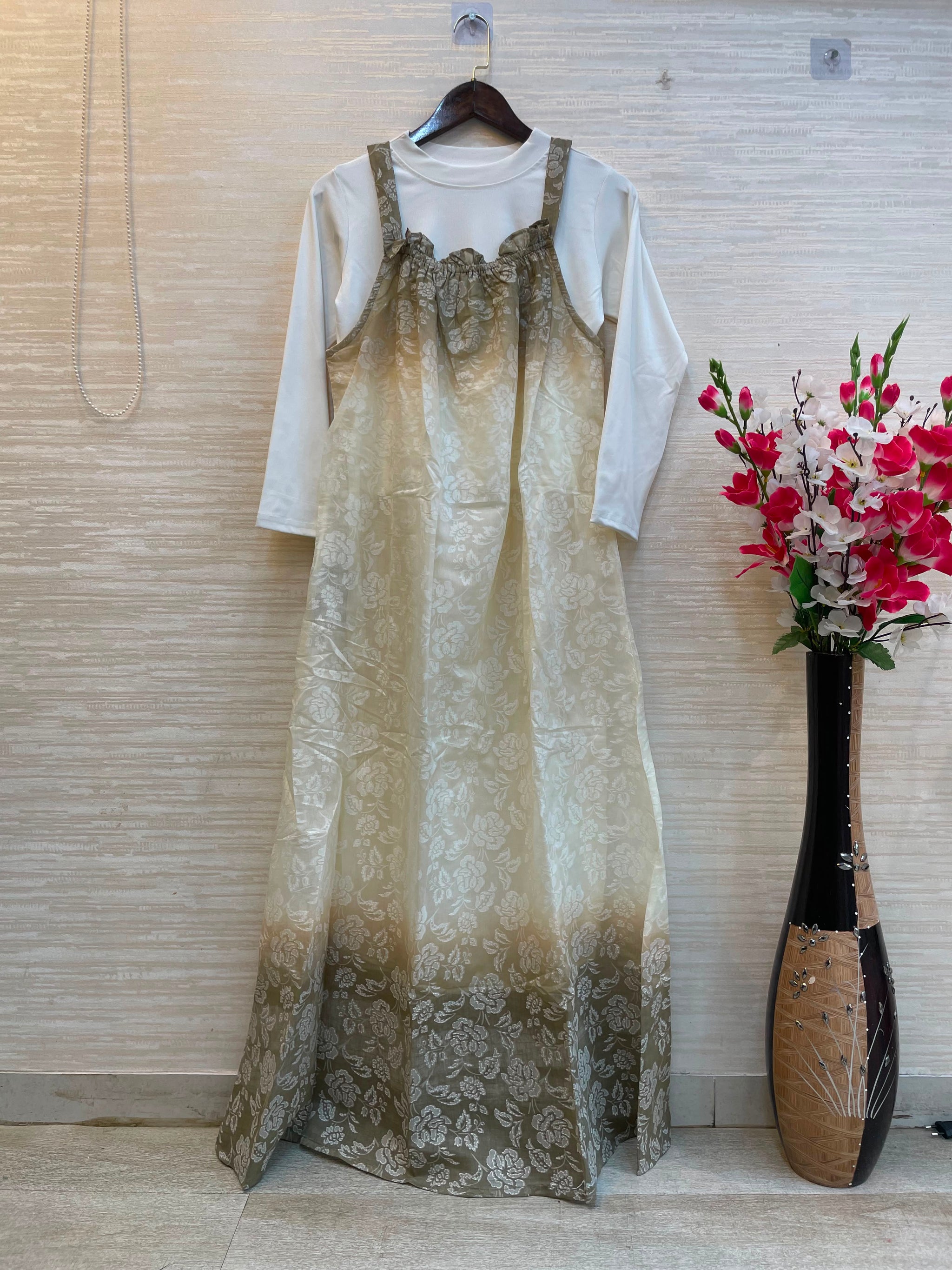 996 Floral Flare Coord Set - Olive