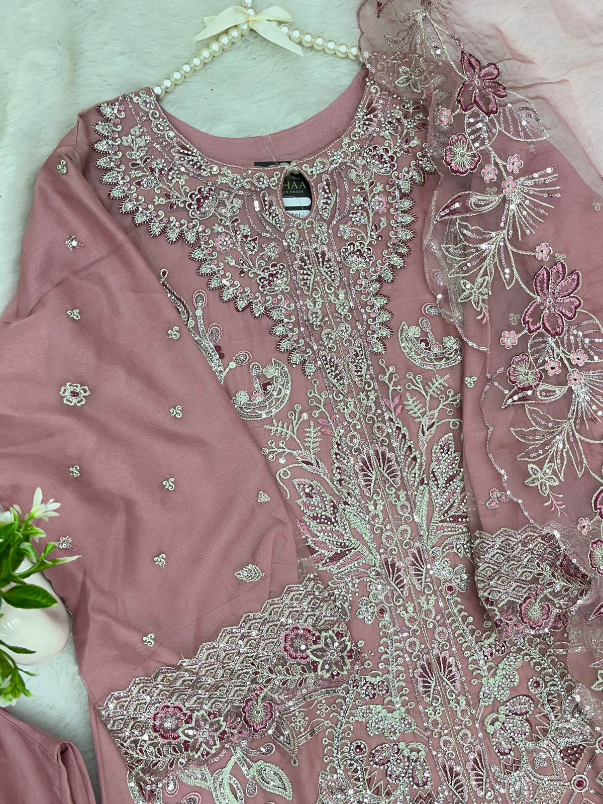 1430 Heavy Pakistani Partywear - Baby Pink