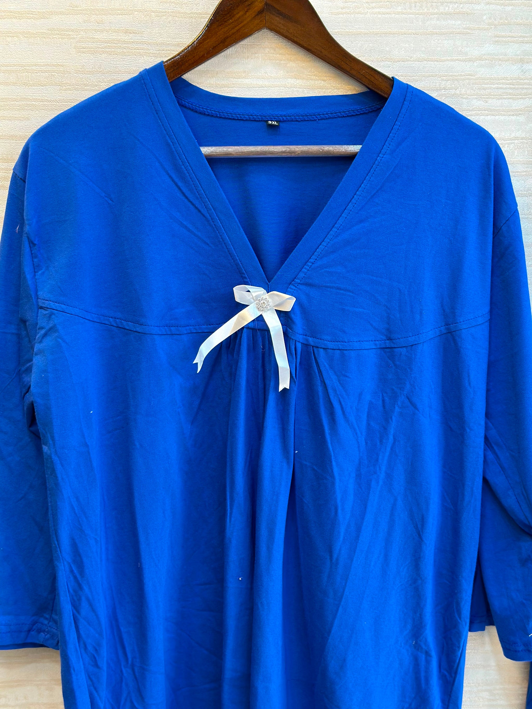 1044 Korean Bow Night Wear - Royal Blue