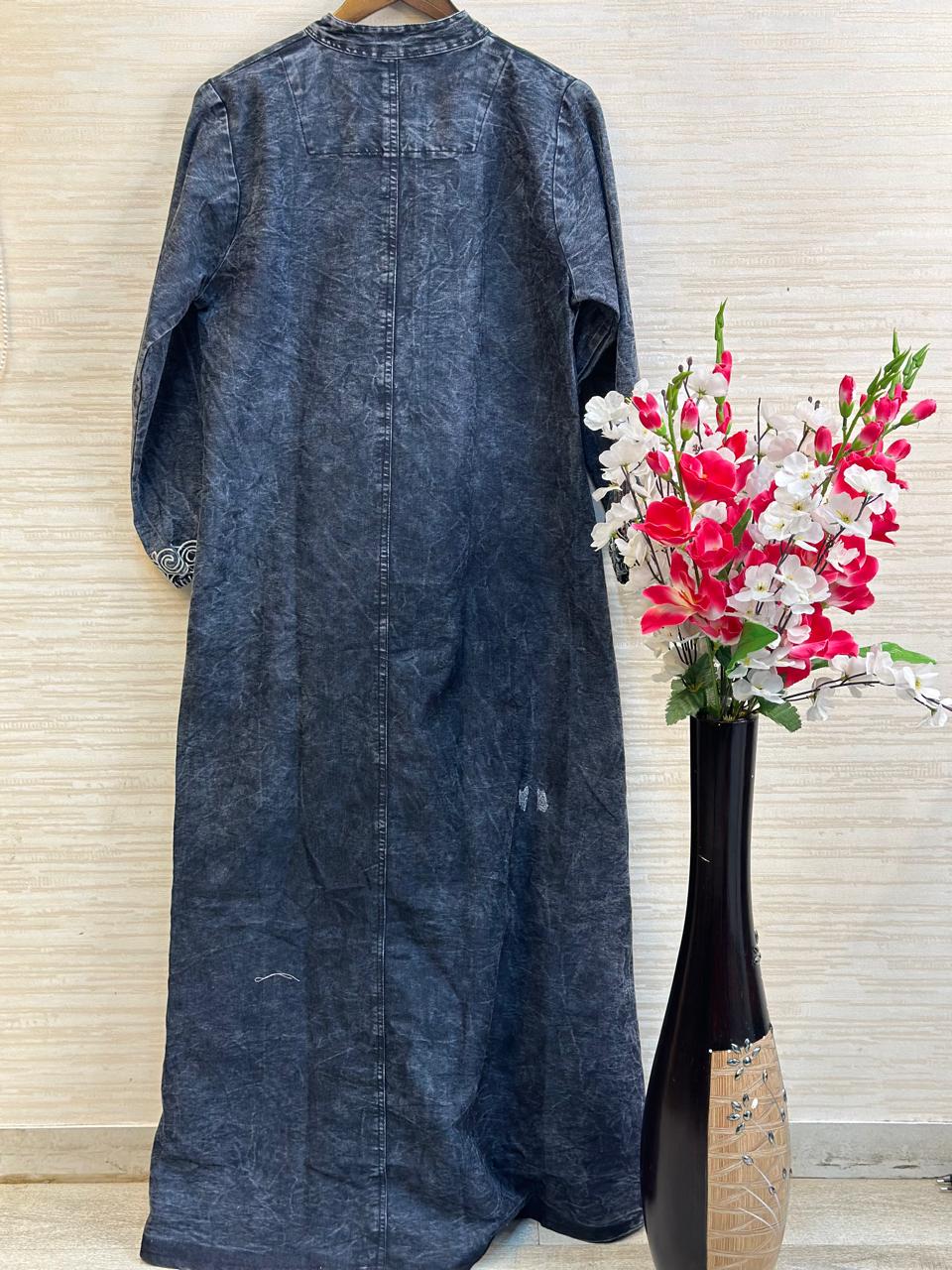 1011 Denim Embroidered Coord-Set