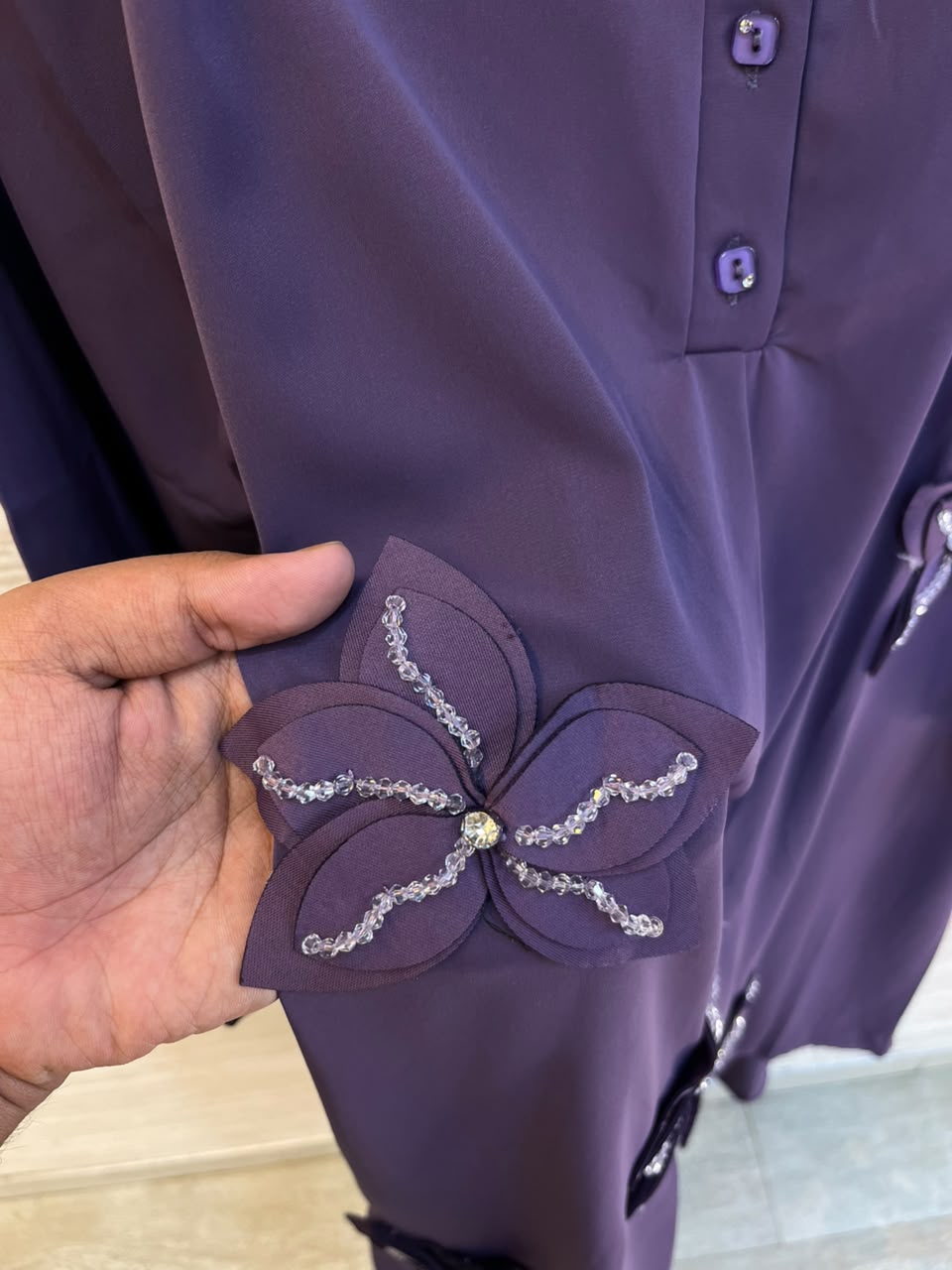 1202 Floral Patch Work Coord Set - Purple