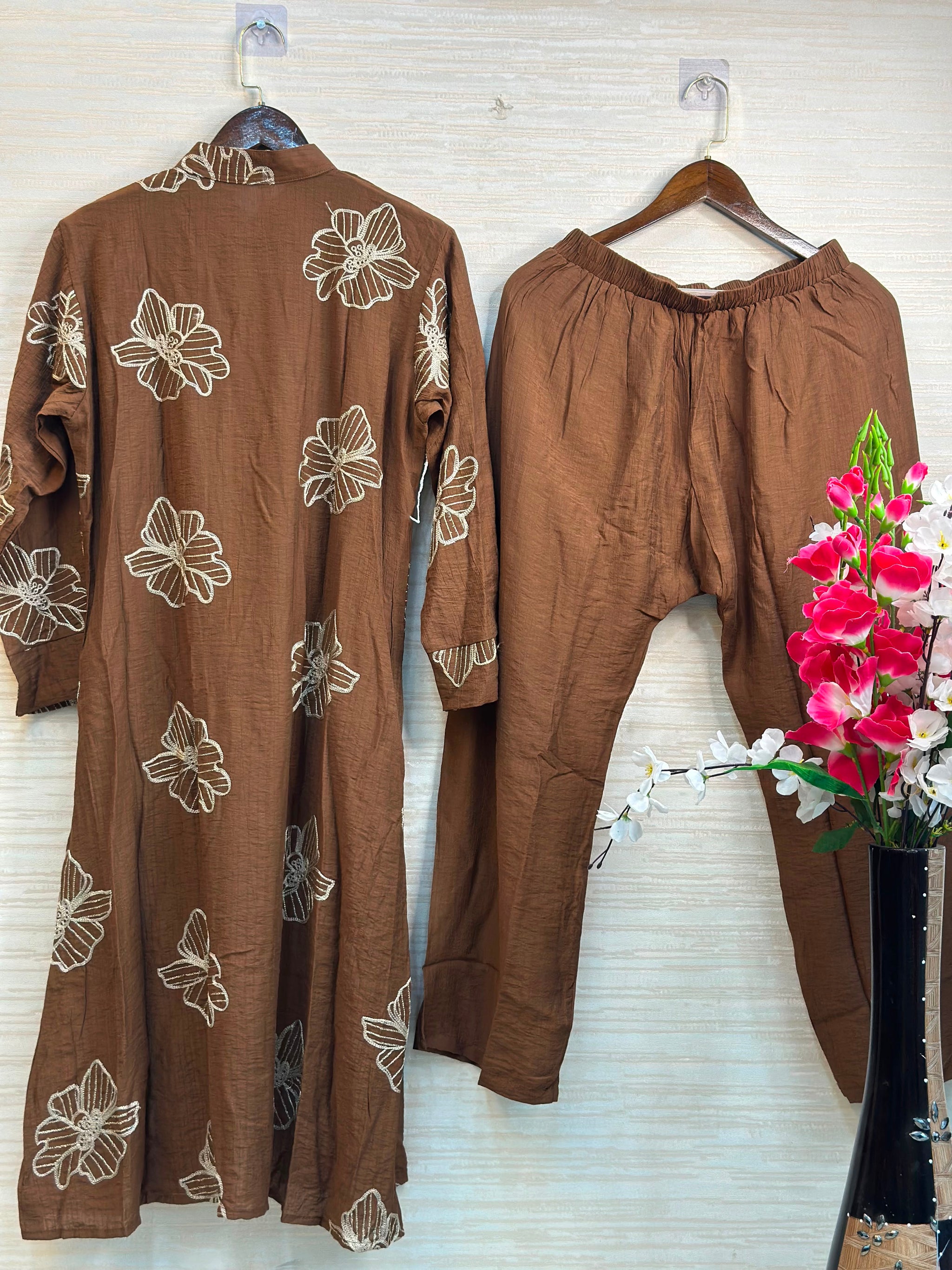 925 Modest Long Coord-Set -  Brown