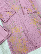 631 Premium Pakistani Lawn Suit - Dusty Pink