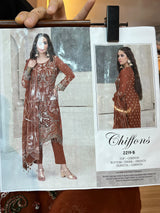 1484 Pakistani Unstitched Party Wear - Terracotta
