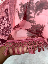 1212 Pakistani Lawn Suit - Dusty Rose