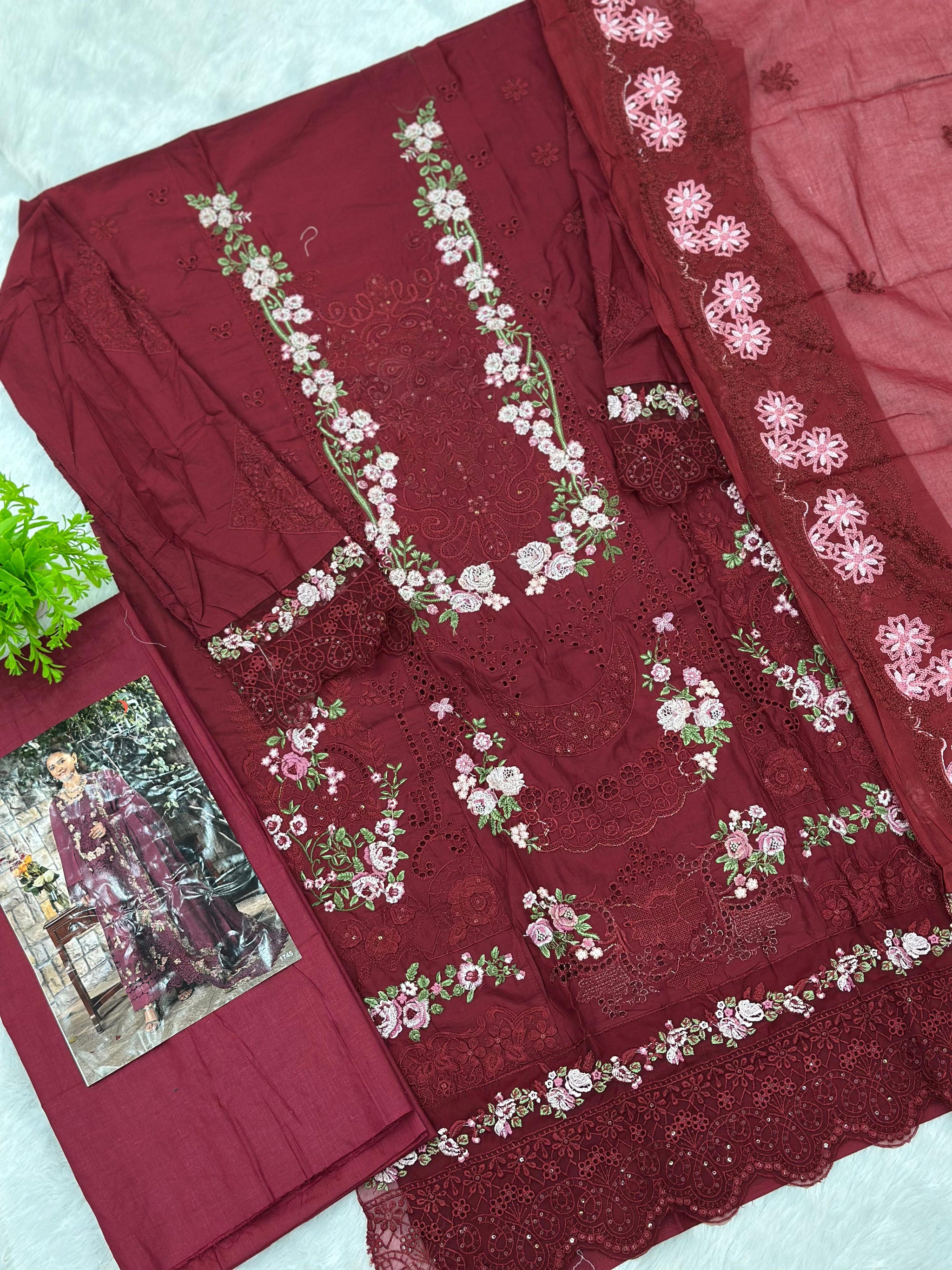 845 Elaf Pakistani Unstitched Lawn Suit