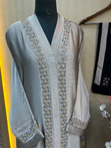1120 The Premium Abaya - Dusty Steel Gray
