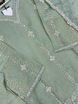 1428 Heavy Pakistani Partywear - Greyish Olive