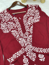 661 Lucknowi Palazzo Set - Maroon