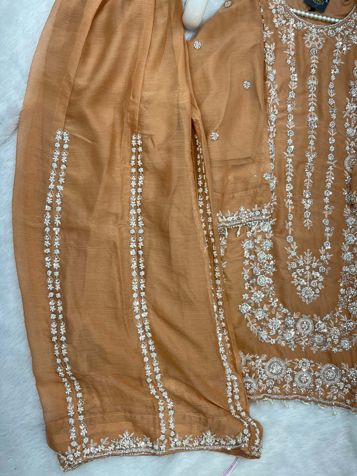 1429 Heavy Pakistani Partywear - Peach