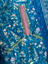 1320 Pakistani Chikankari Lawn Suit -  Blue