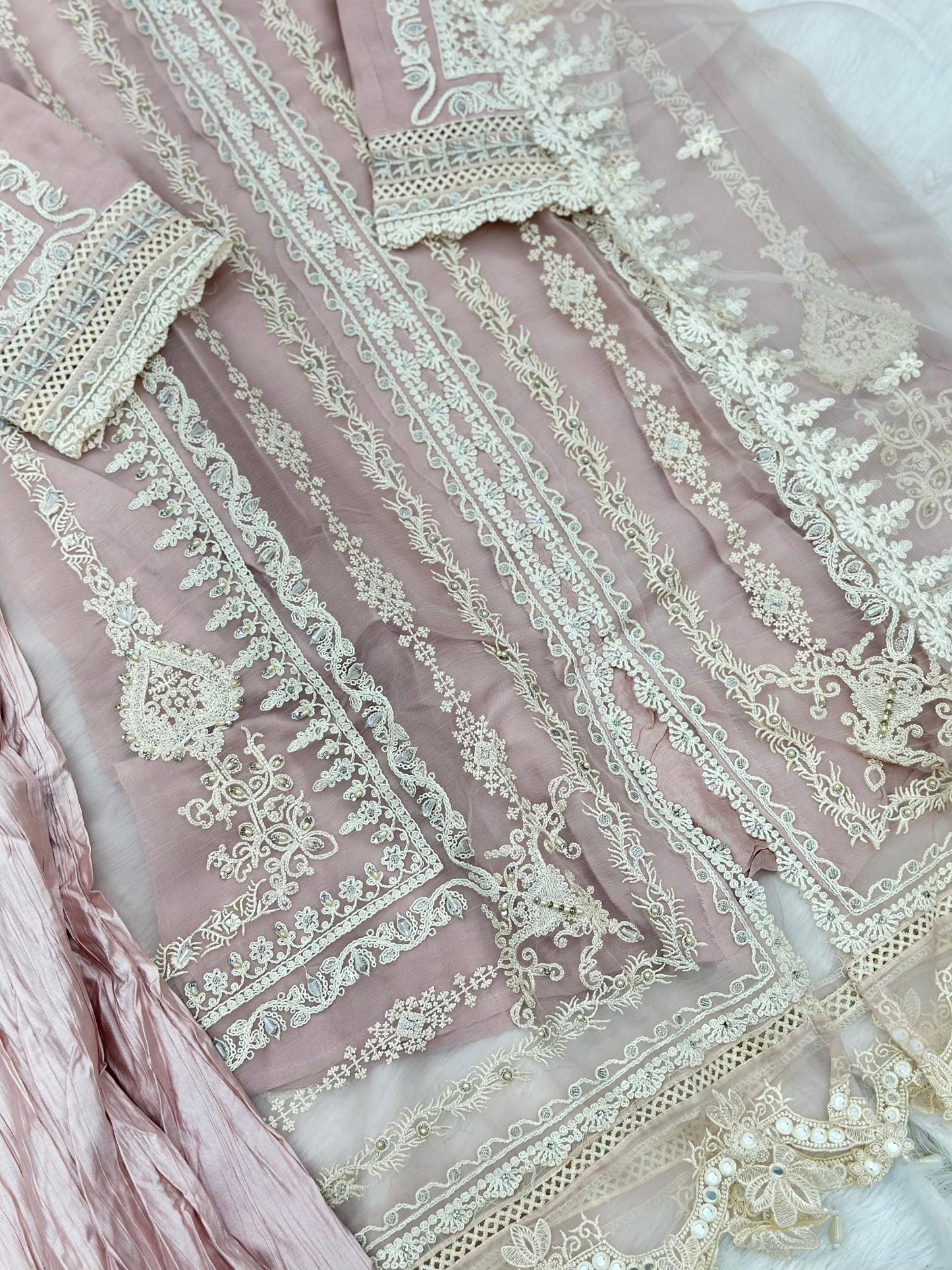 857 Readymade Mushk A-Line Sharara Set - Rosy Pink