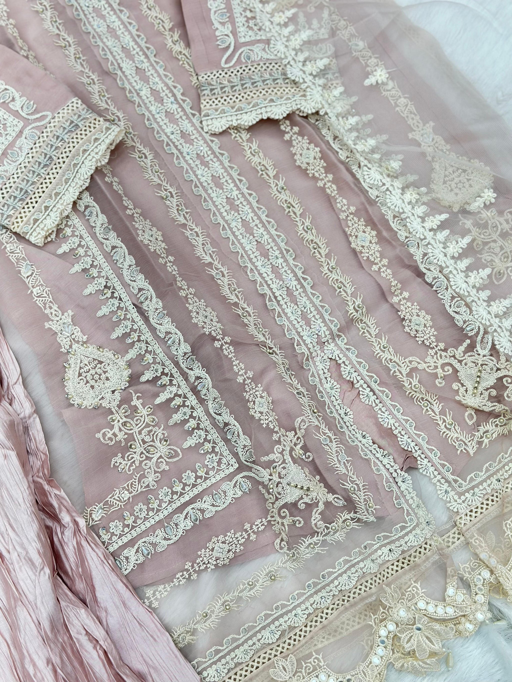 857 Readymade Mushk A-Line Sharara Set - Rosy Pink