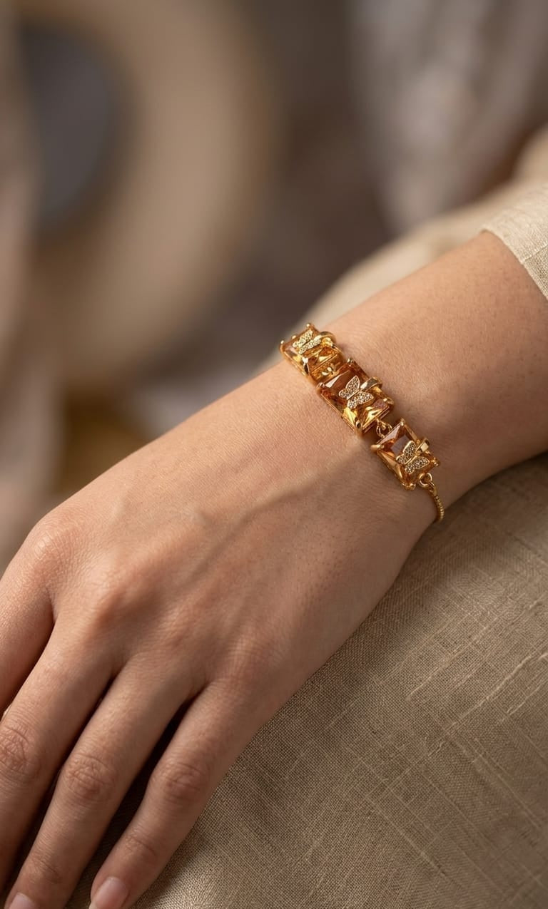 347 The Citrine Butterfly Link Bracelet