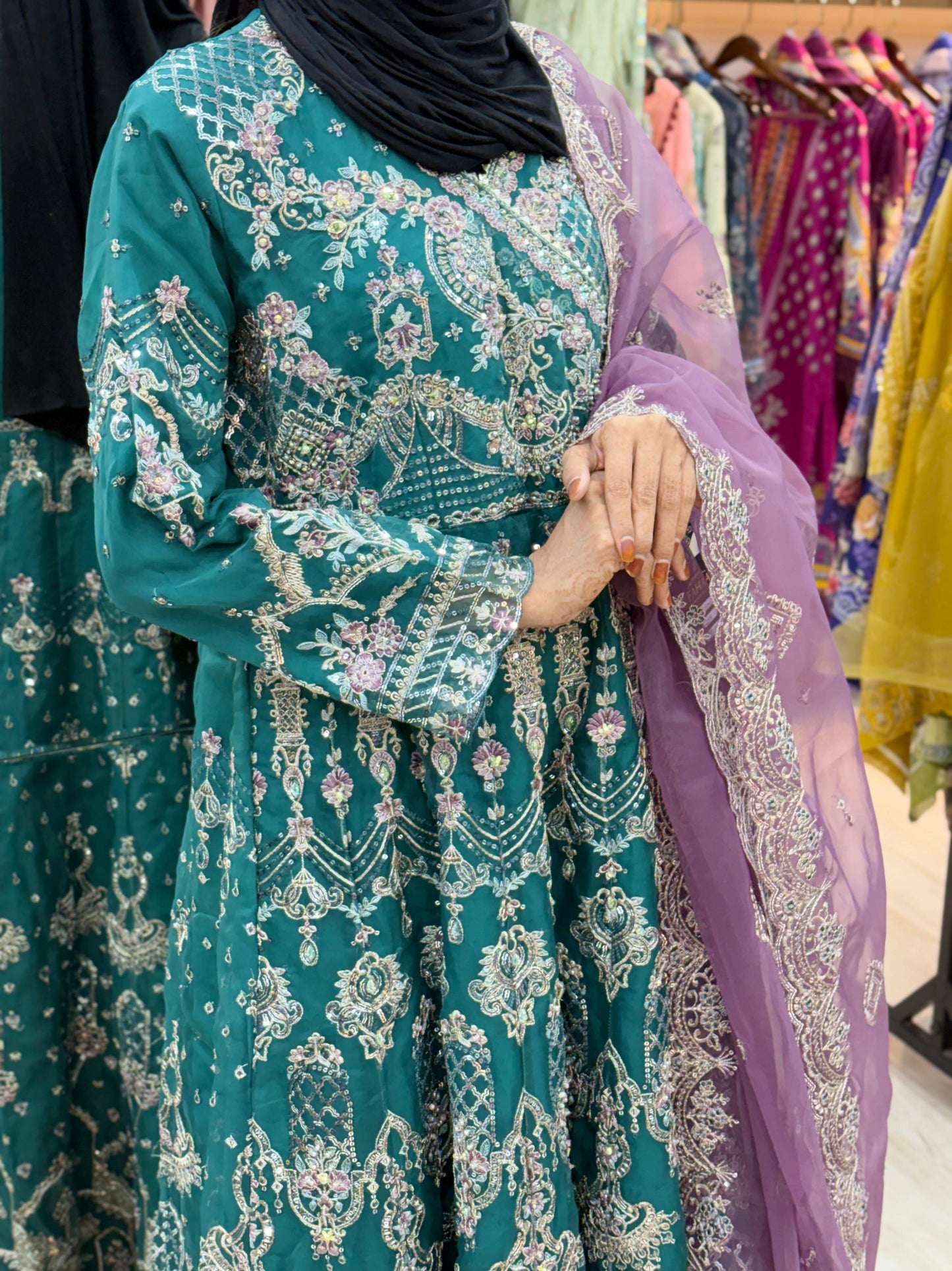 337 Emerald Mystique Original Husnara Gown