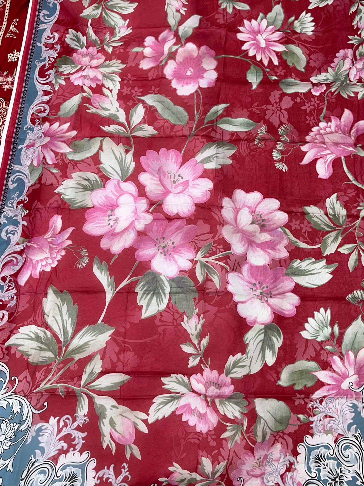 1378 Pakistani Lawn Suit - Red