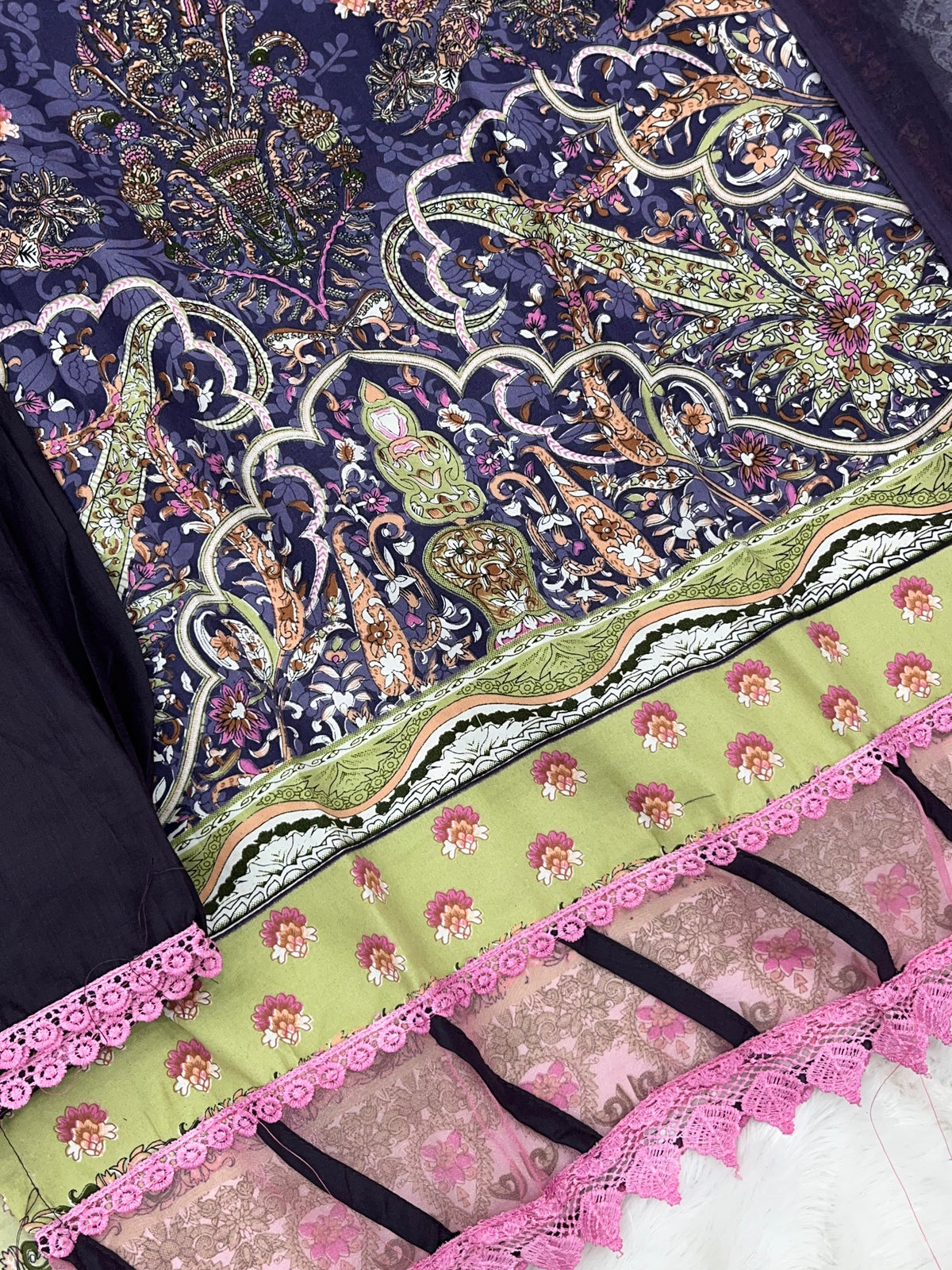 1449 Pakistani Embroidered Suit - Indigo Purple