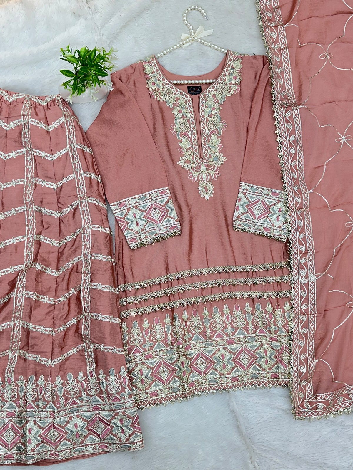 1435 Heavy Pakistani Partywear - Mauve Pink