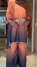 1245 Ombere Shade Coord Set - Peach | Brown