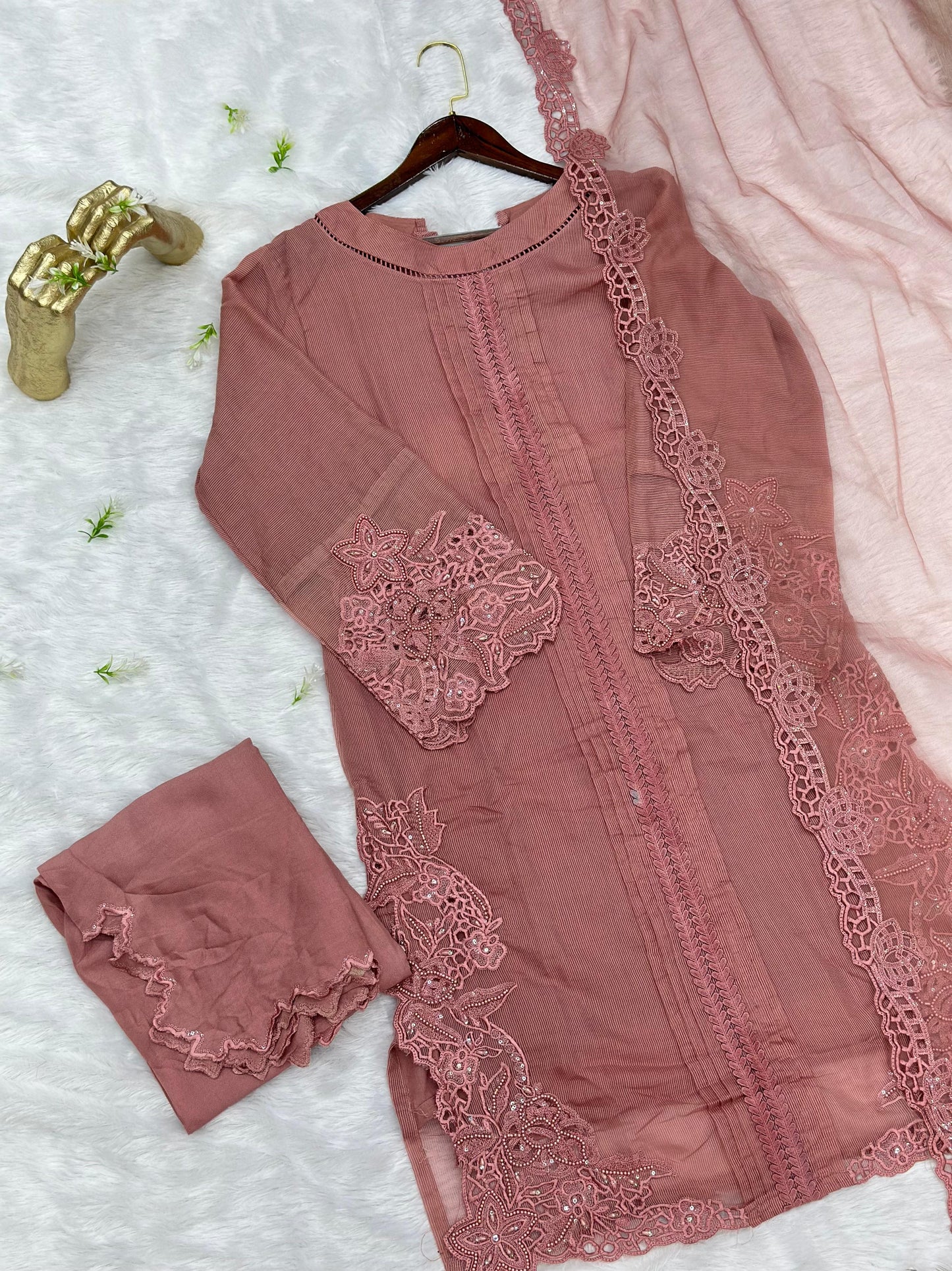 624 Premium Pakistani Party Wear - Dark Peach