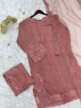 624 Premium Pakistani Party Wear - Dark Peach