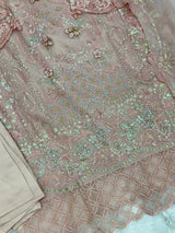 1433 Heavy Pakistani Partywear -  Nude Pink