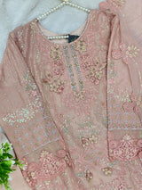 1433 Heavy Pakistani Partywear -  Nude Pink