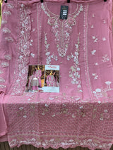 1446 Pakistani Unstitched Partywear - Dusty Muave