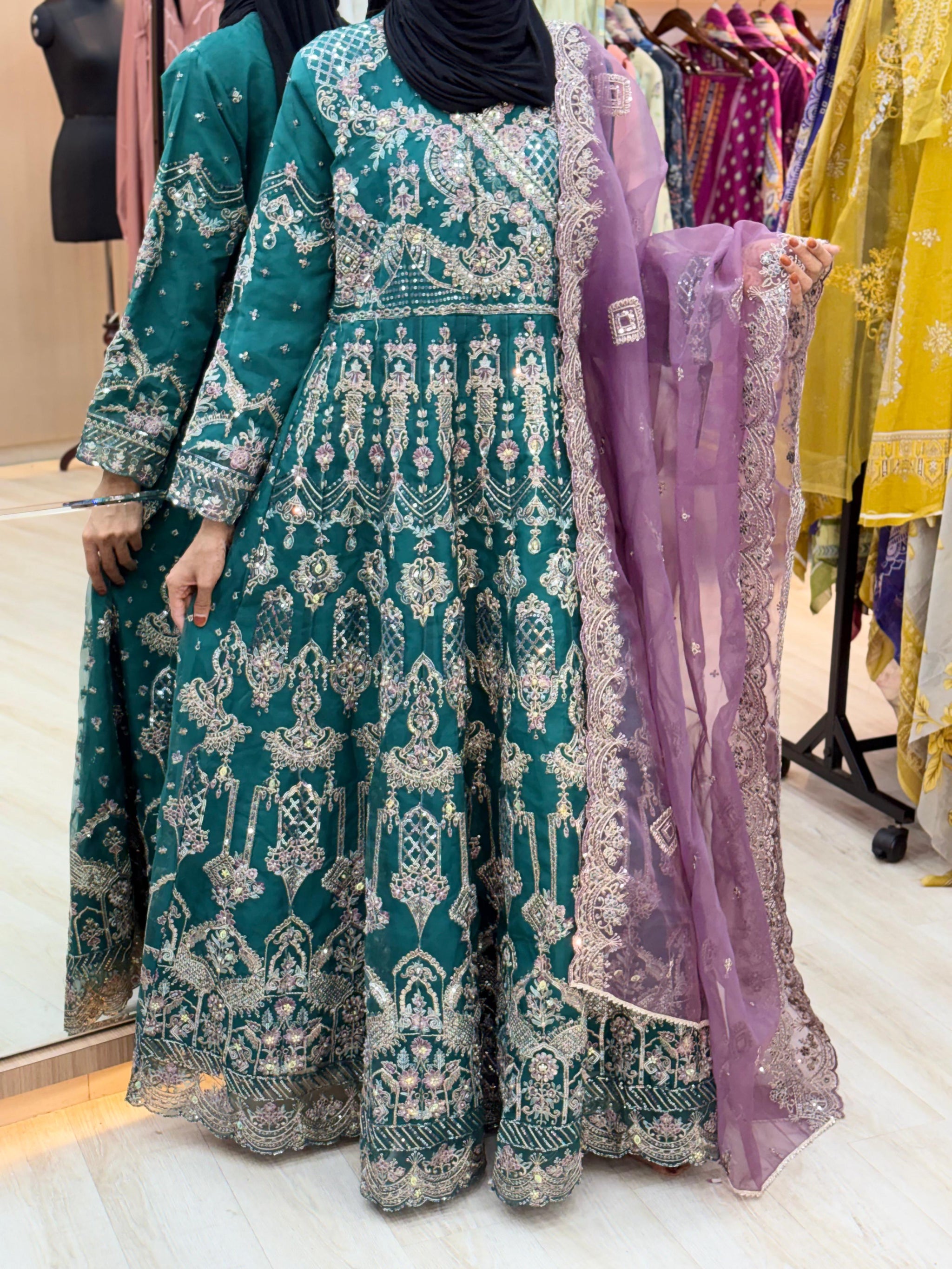 337 Emerald Mystique Original Husnara Gown
