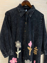 1195 Denim Crochet Coord Set - Black