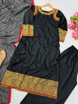 1339 Farhana Bhatt's Viral Kashmiri-style Embroidered  Long 3-Pcs Coordset