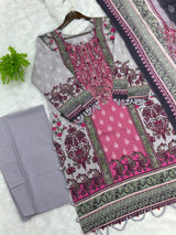 855 Readymade Pakistani Floral Embroidery Lawn Suit