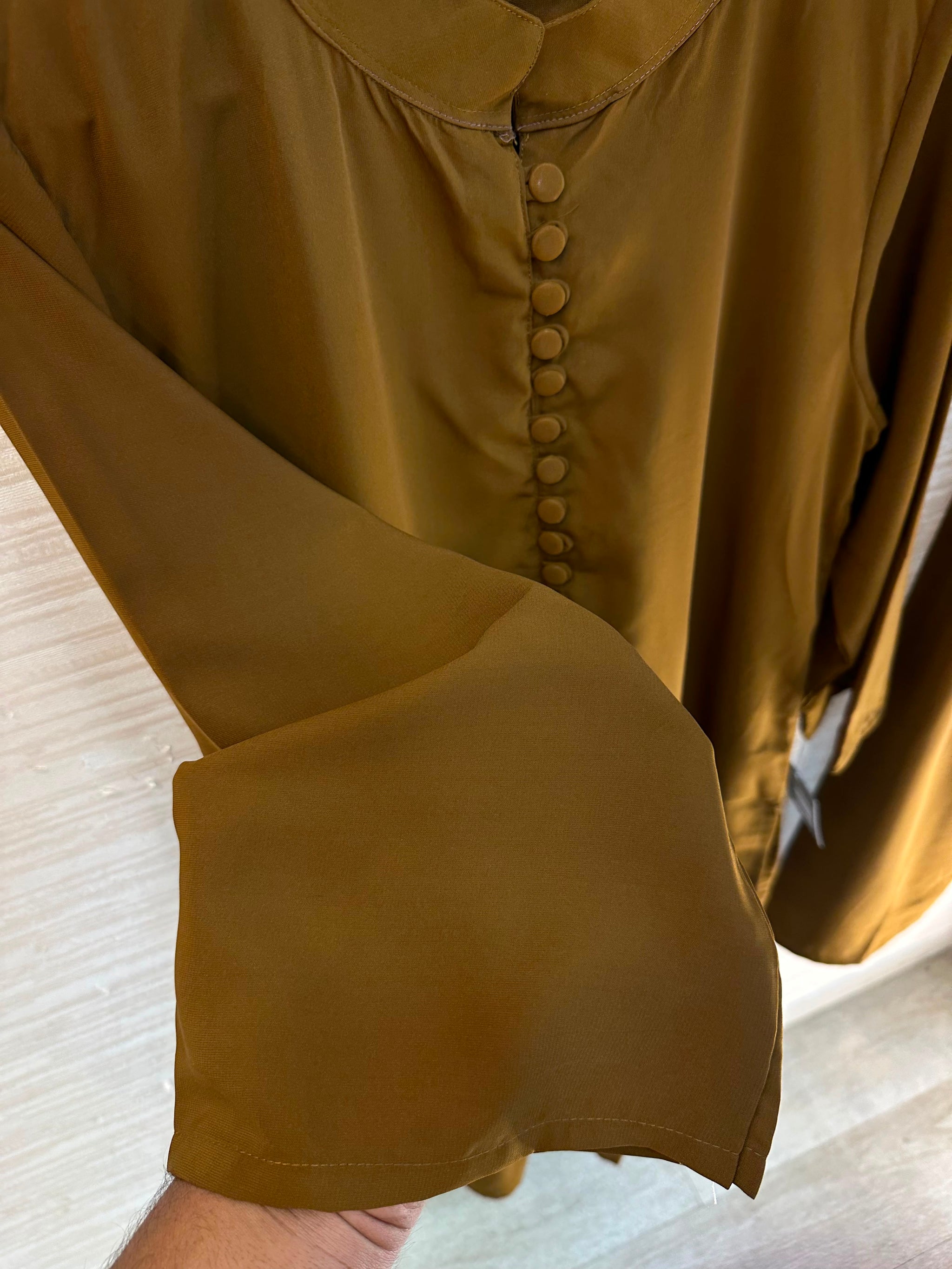 1062 Modest Mandarin Coord Set - Brown