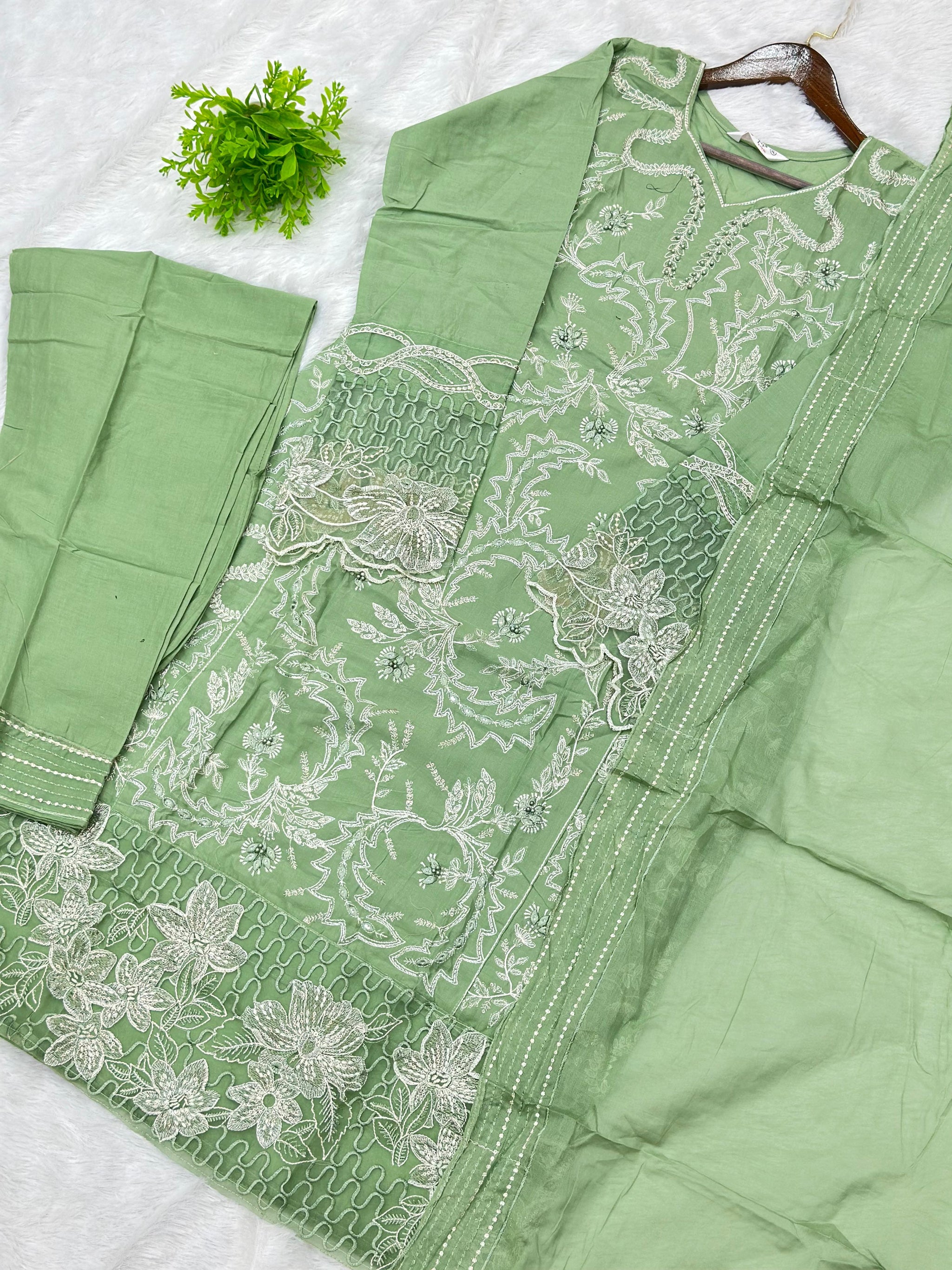 756 Elan Readymade Pakistani Heavy Embroidered Lawn