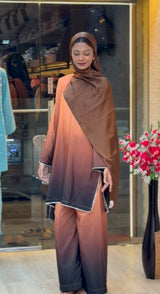 1245 Ombere Shade Coord Set - Peach | Brown