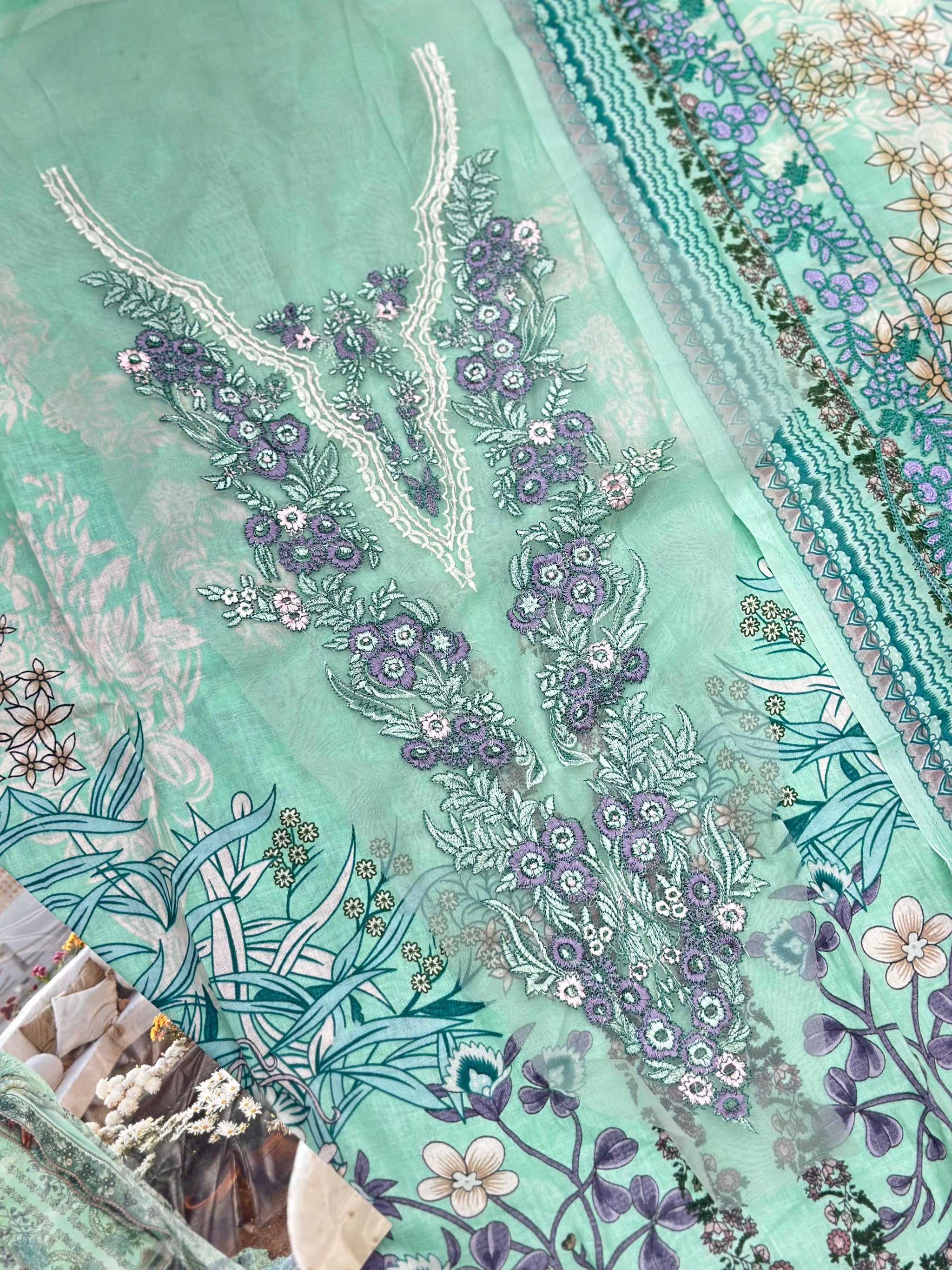 1003 Unstitched Casual Lawn Suit
