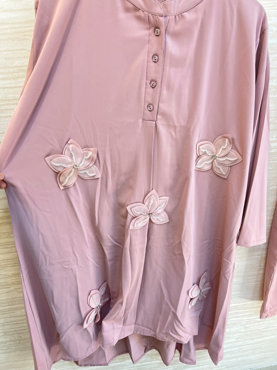 1202 Floral Patch Work Coord Set - Dusty Pink