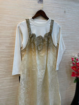 996 Floral Flare Coord Set - Olive
