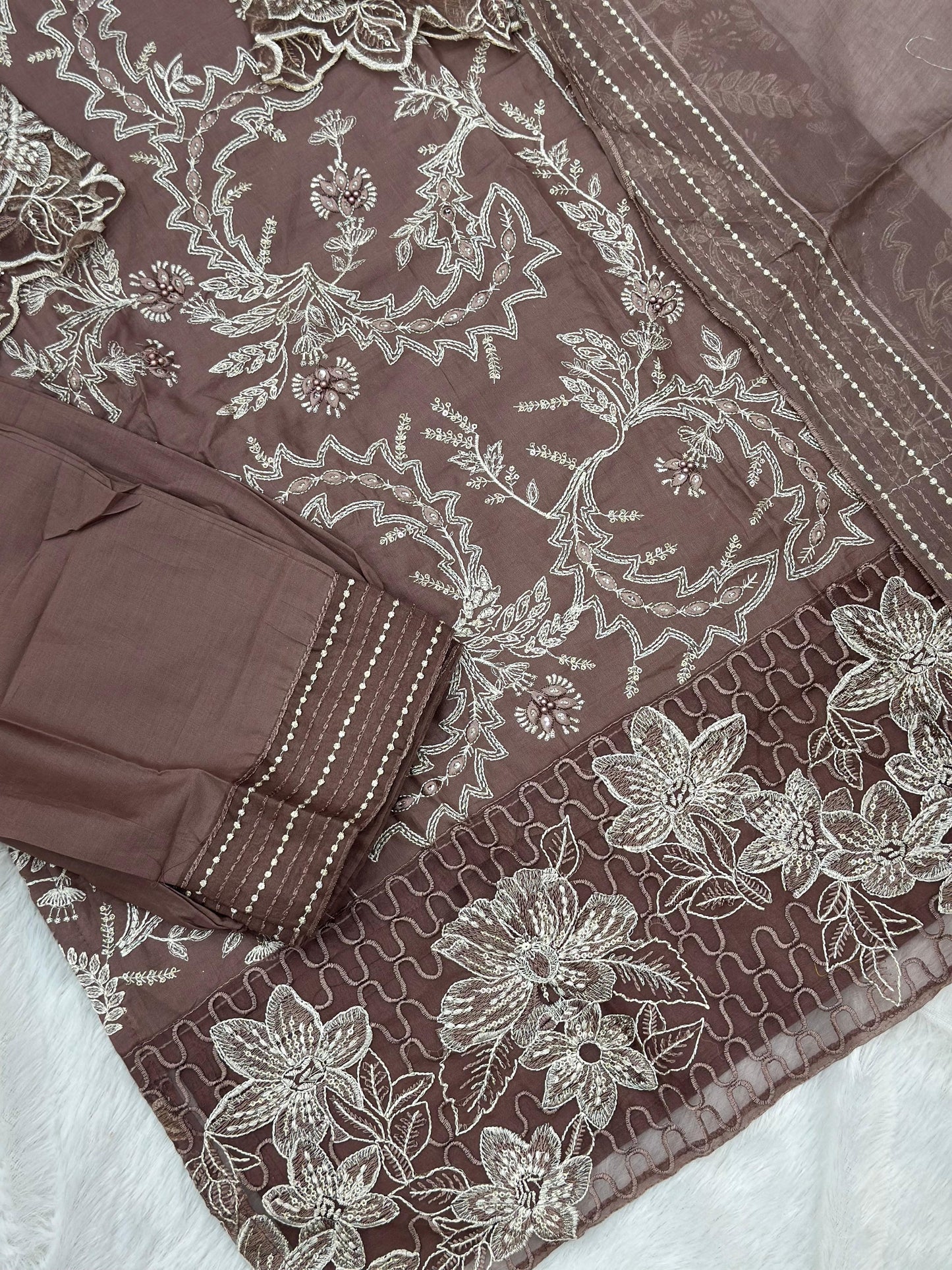 757 Elan Readymade Pakistani Heavy Embroidered Lawn