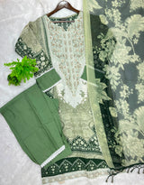 1212 Pakistani Lawn Suit - Green