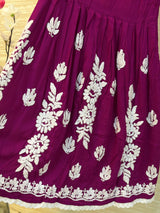 615 Lucknowi Gharara Set | Purple