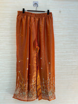 1204 Floral Hand-Work Partywear - Burnt Orange