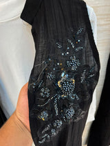 1191 Embroidered Shrug Coord Set -  Black