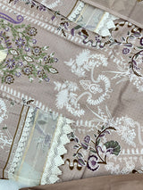1449 Pakistani Embroidered Suit - Dusty Mushroom