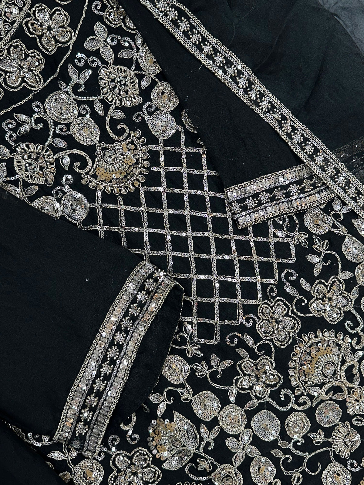 1427 Heavy Pakistani Partywear - Black