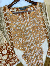1212 Pakistani Lawn Suit - Rust Brown