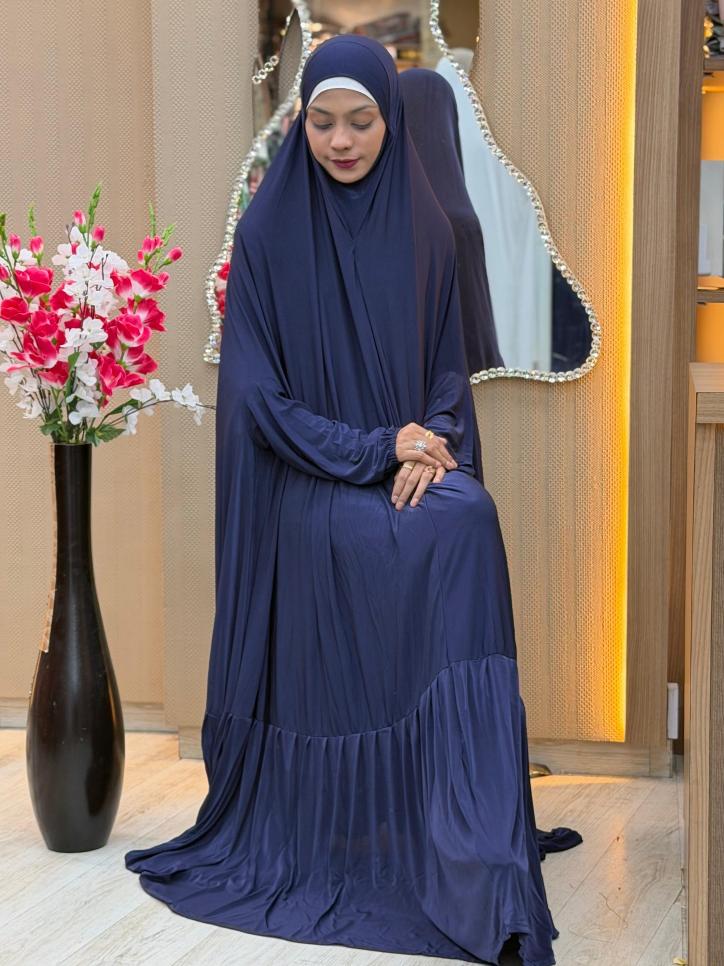 600 Long Namaz Wear Cloth Navy Blue