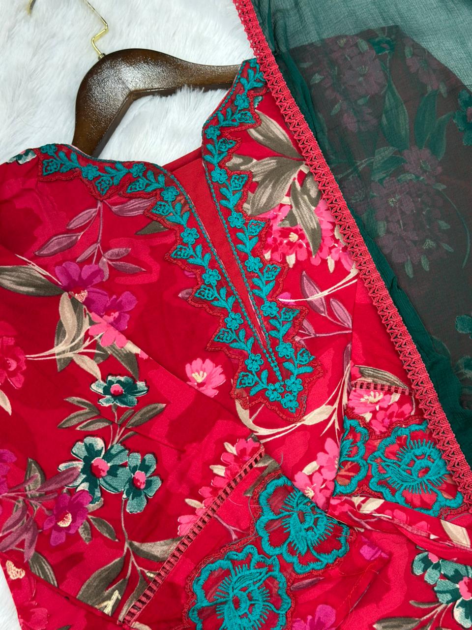 818 Readymade Pakistani Printed Coord-Set