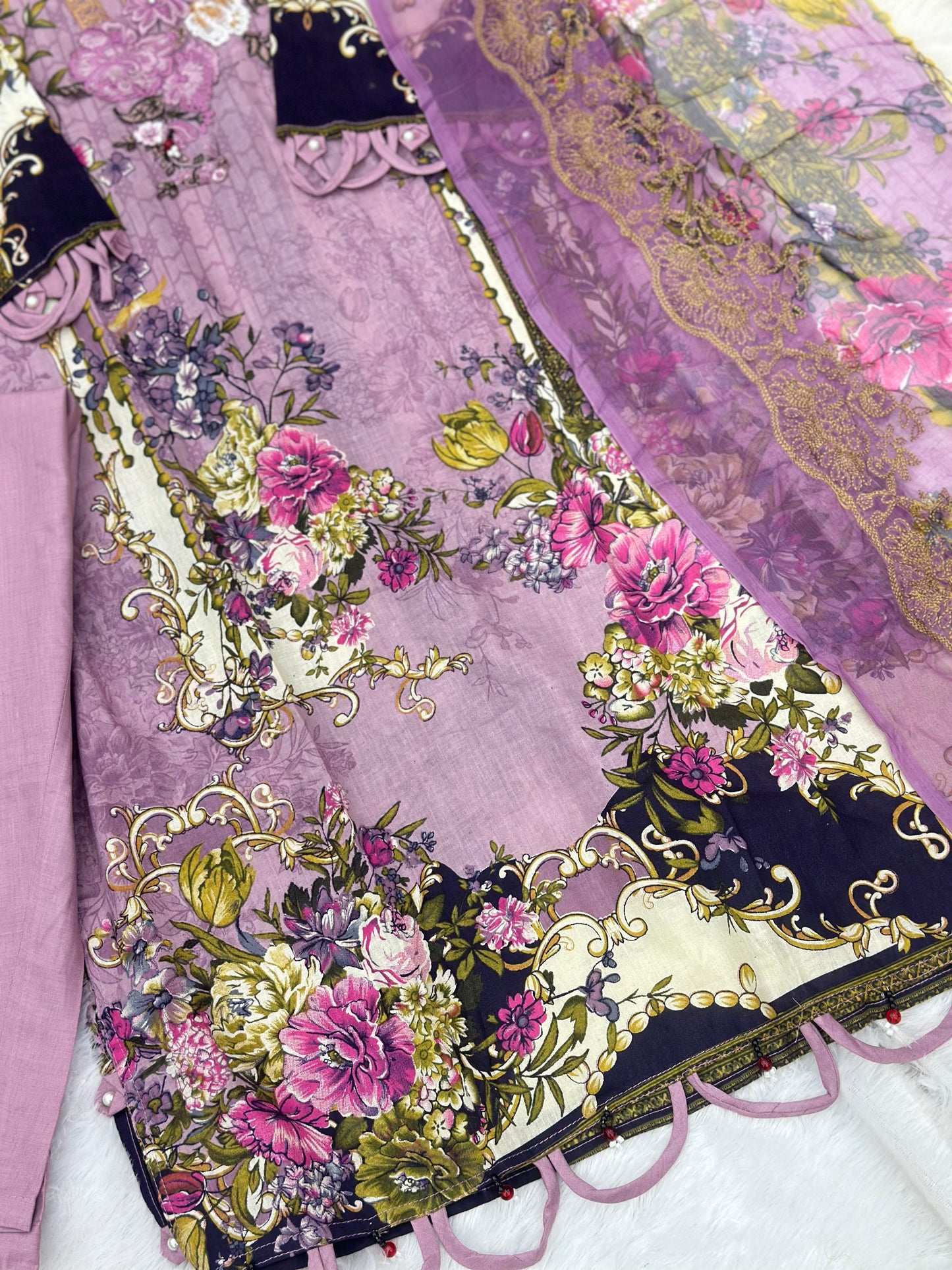 786 Readymade Jade Pakistani Floral Printed Lawn Suit