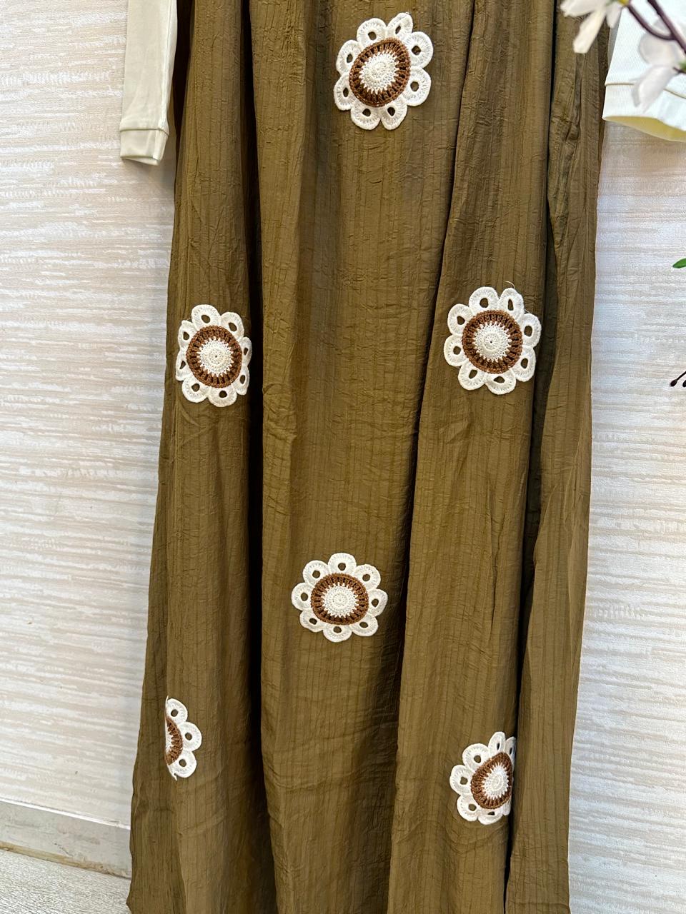 895 Floral Flare Coord Set - Brown